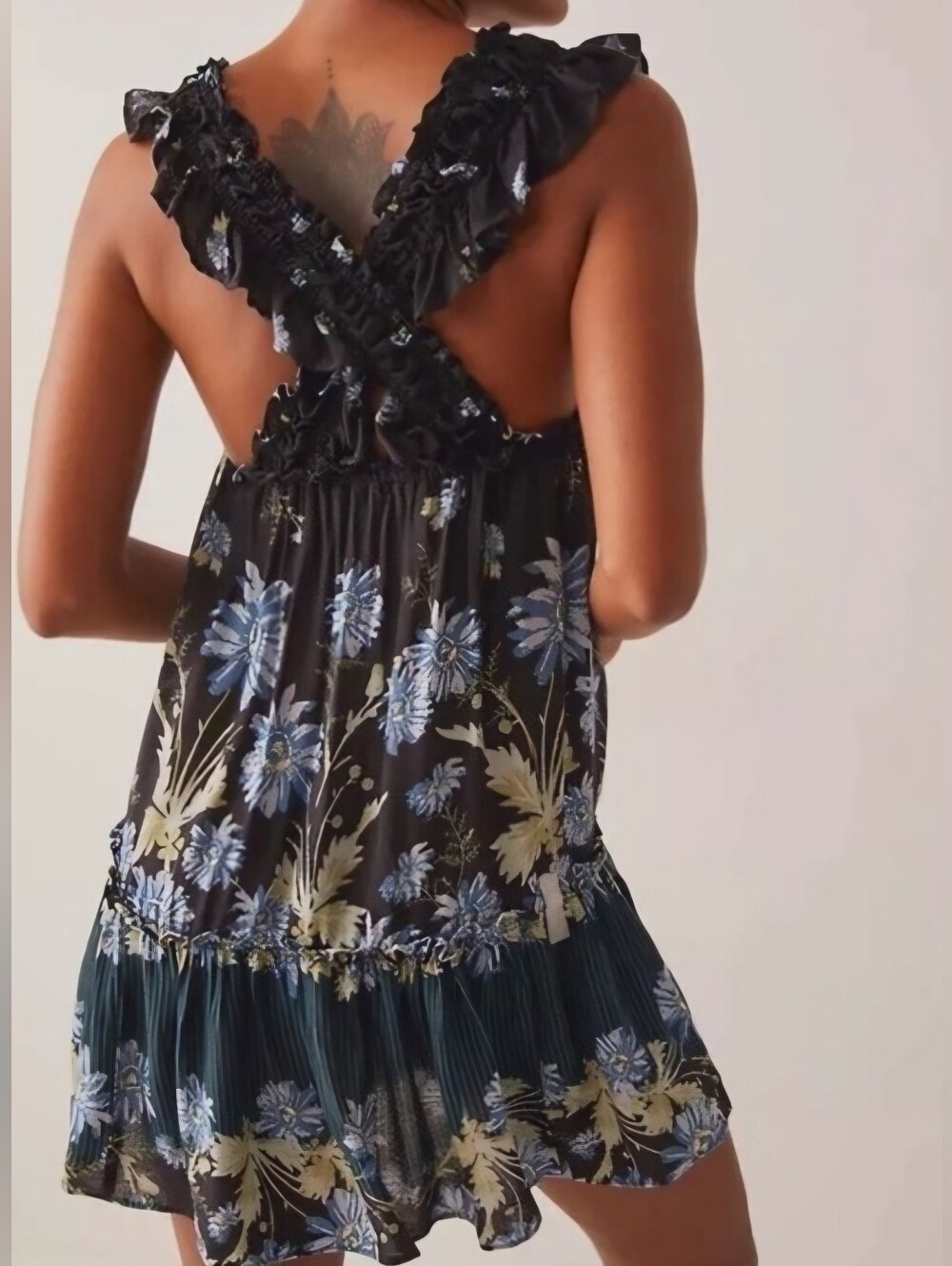 Free People Intimately Bali Wild Daisy Black Combo Dress